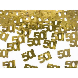 KONFETY NAROZENINOVÉ "50" LET  -15 g zlaté