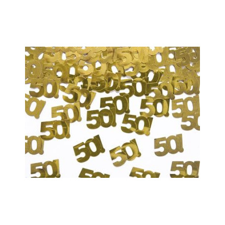 KONFETY NAROZENINOVÉ "50" LET  -15 g zlaté
