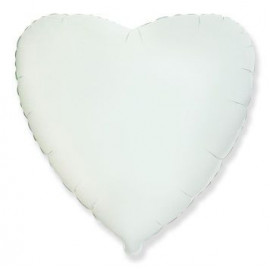 Balón foliový 45 cm  Srdce bílé