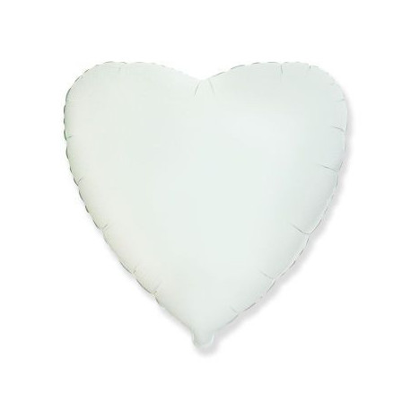 Balón foliový 45 cm  Srdce bílé