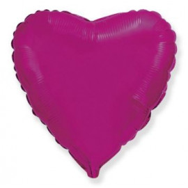 Balón foliový 45 cm  Srdce tmavě růžové FUCHSIE
