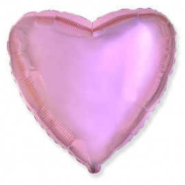 Balón foliový 45 cm  Srdce světle růžové metalické