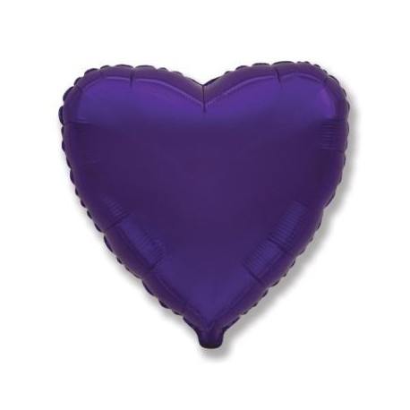 Balón foliový 45 cm  Srdce fialové