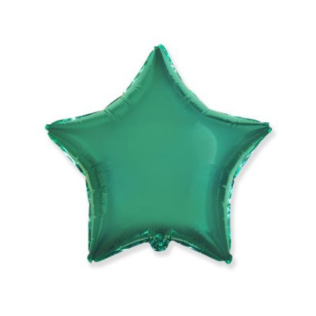 Balón foliový 45 cm  Hvězda zelená TYRKYSOVÁ