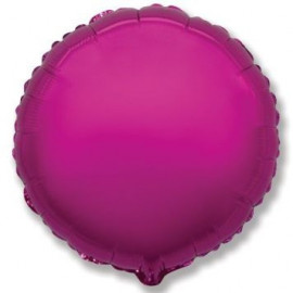 Balón foliový 45 cm Kulatý metalický tmavě růžový (Fuchsie)