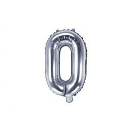 Balón foliový písmeno "O", 35cm, STŘÍBRNÝ (NELZE PLNIT HELIEM)