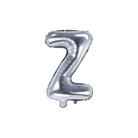 Balón foliový písmeno "Z", 35cm, STŘÍBRNÝ (NELZE PLNIT HELIEM)
