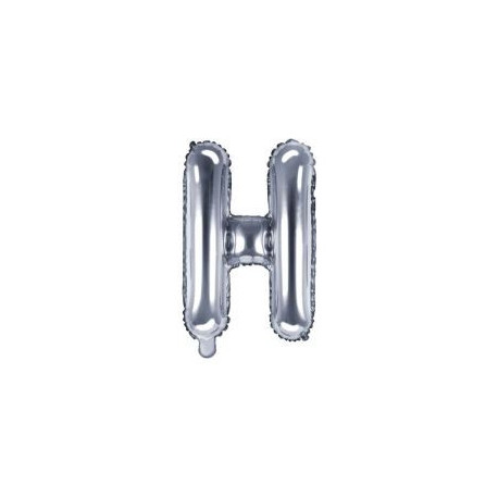 Balón foliový písmeno "H", 35cm, STŘÍBRNÝ (NELZE PLNIT HELIEM)
