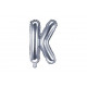 Balón foliový písmeno "K", 35cm, STŘÍBRNÝ (NELZE PLNIT HELIEM)