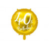 Balón foliový 40. narozeniny zlatý, 45cm