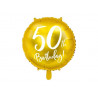 Balón foliový 50. narozeniny zlatý, 45cm