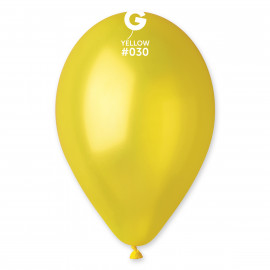 Balonky 1ks žluté 26cm metalické