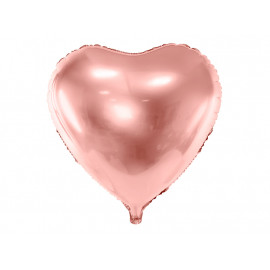 Balón foliový 45 cm  Srdce růžovo zlaté - Rose gold
