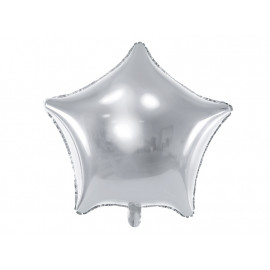 Balón foliový 48 cm  Hvězda stříbrná metalická