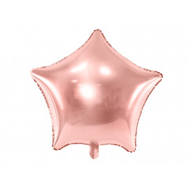 Balón foliový 48 cm  Hvězda růžovo zlatá metal