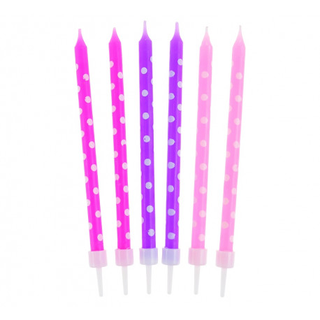 Narozeninové svíčky 24ks, pink/purple