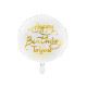 Balon foliový Happy Birthday TY 35cm Bílý
