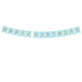 Girlanda-Banner Happy Birthday,15x175cm, modrý