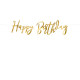 Girlanda-Banner papírový Happy Birthday,zlatý,16x62cm