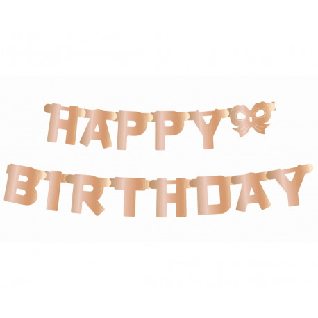 Girlanda-Banner Happy Birthday,11x160cm,rosegold