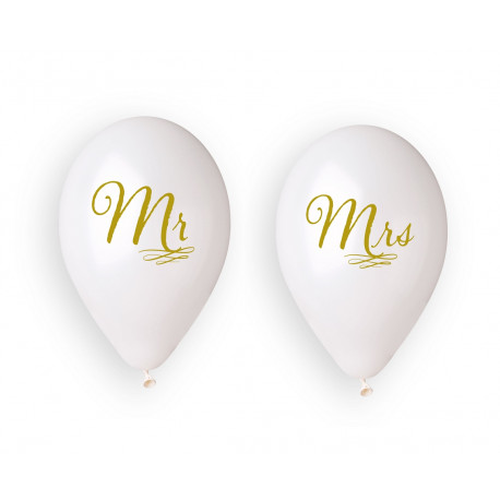 Latexové balonky Mr a Mrs, 34cm/4ks