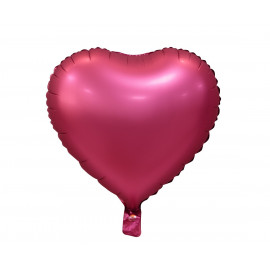 Balon foliový Srdce Temně růžová matná,45cm