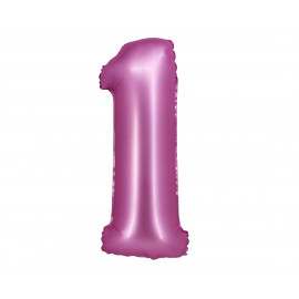 Foliový balon číslice 1 Saténová růžová, 76cm