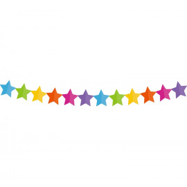 Papírová garlanda Barevné hvězdy, 360x18x18cm