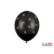 Latexové balonky 30cm, černý s hvězdami, silné