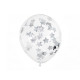 Balonky s konfetami,6ks, stříbrné hvězdičky,30cm