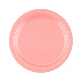 Papírové talíře,23cm,14ks, lehce růžové