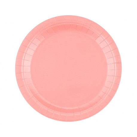 Papírové talíře,23cm,14ks, jasně růžové
