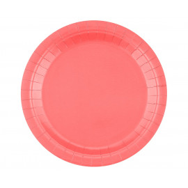 Papírové talíře,23cm,14ks, růžové