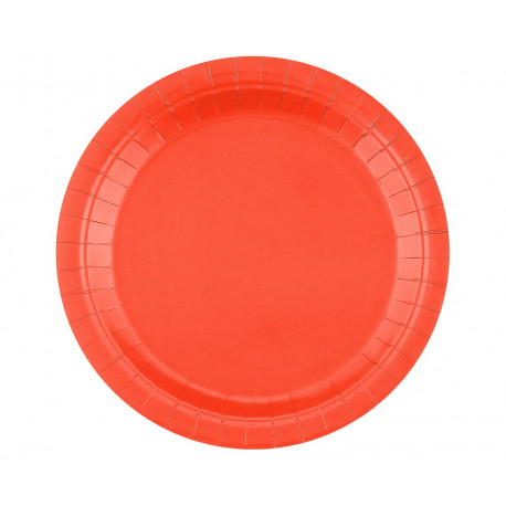 Papírové talíře,23cm,14ks, červené