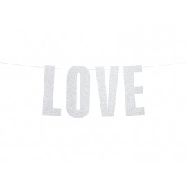 Banner LOVE, silver, 21x55cm