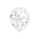 Balonky s konfetami,6ks,stříbrné kroužky,30cm