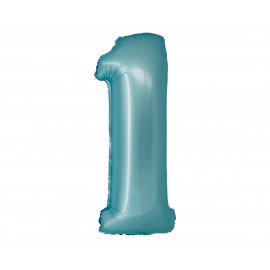 Foliový balon číslice 0-9 Saténová modrá, 76cm