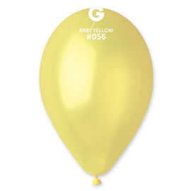 Balonek 1ks,metalický,baby žlutá,26cm