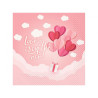 Papírové ubrousky Love pink, 33x33cm,20ks