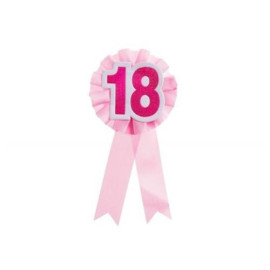 Narozeninová brož - 18 narozeniny růžová
