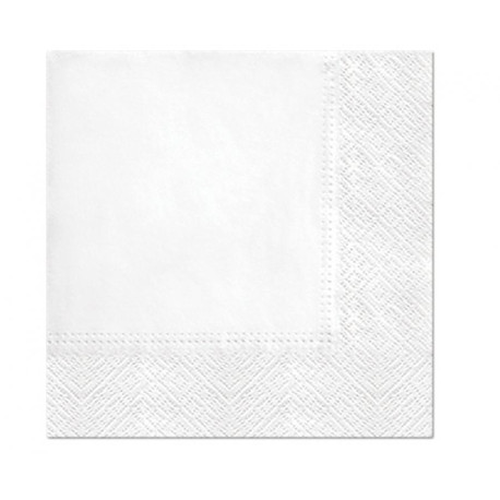 Papírové ubrousky Bílé,33x33cm,20ks