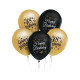 Balonek latexový,5ks,30cm,zlatý a černý,HB18