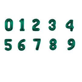 Balon foliový číslice 0-9, 85cm,zelený